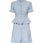 Mini abito con maglia con volant SS26049SA BL SELF-PORTRAIT 