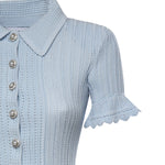 Mini abito con maglia con volant SS26049SA BL SELF-PORTRAIT 