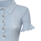 Mini abito con maglia con volant SS26049SA BL SELF-PORTRAIT 