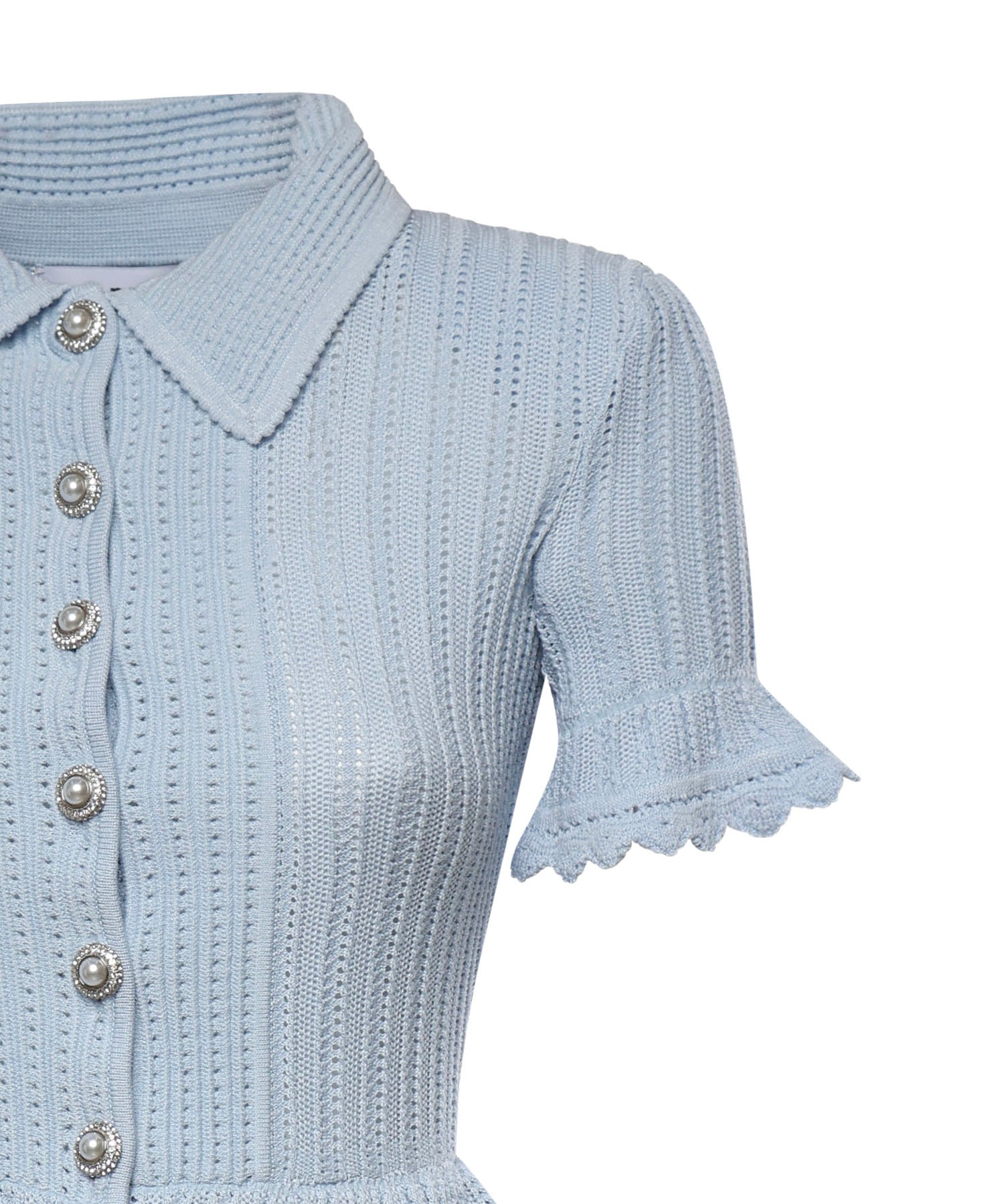 Mini abito con maglia con volant SS26049SA BL SELF-PORTRAIT 
