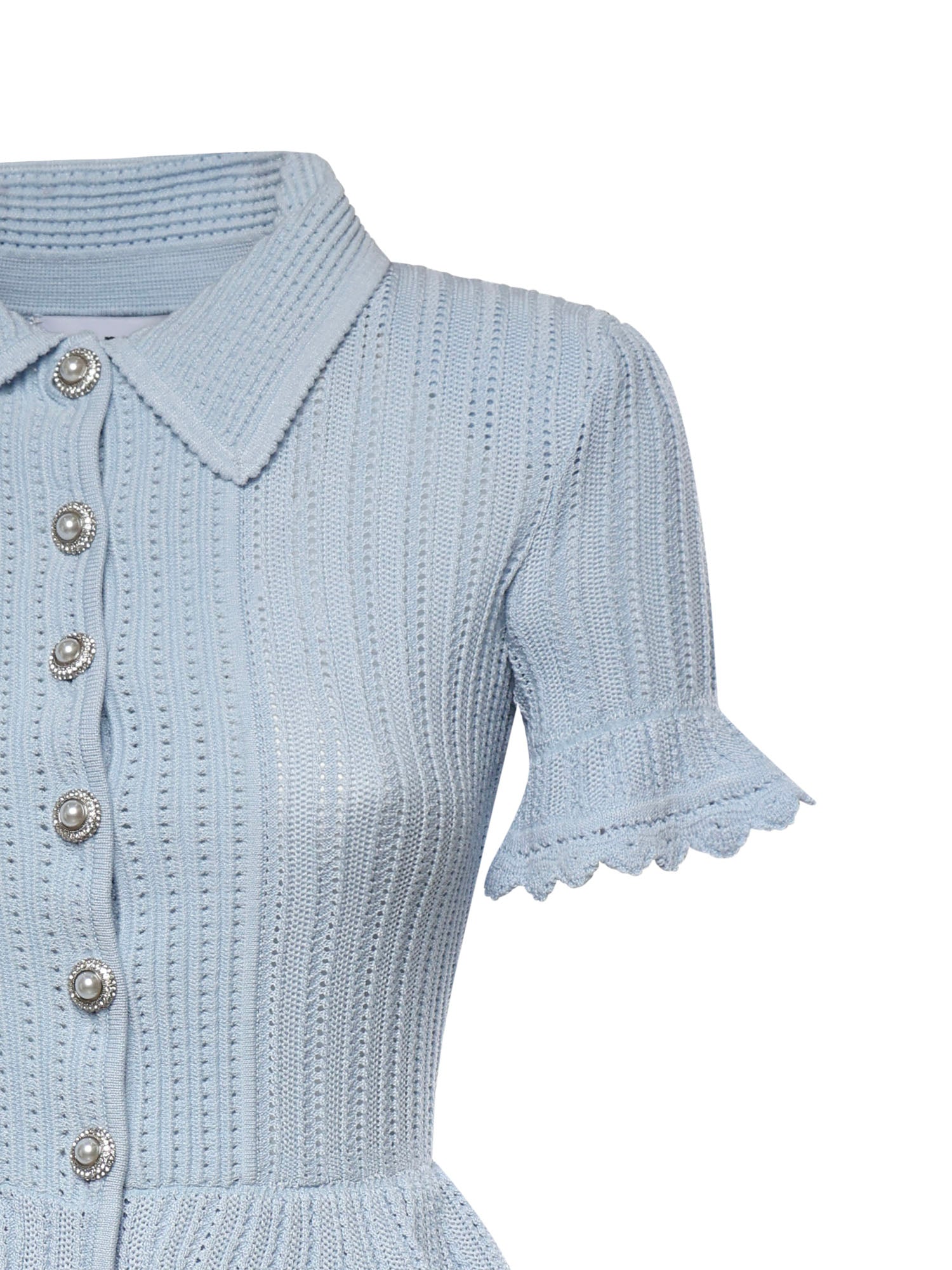 Mini abito con maglia con volant SS26049SA BL SELF-PORTRAIT 
