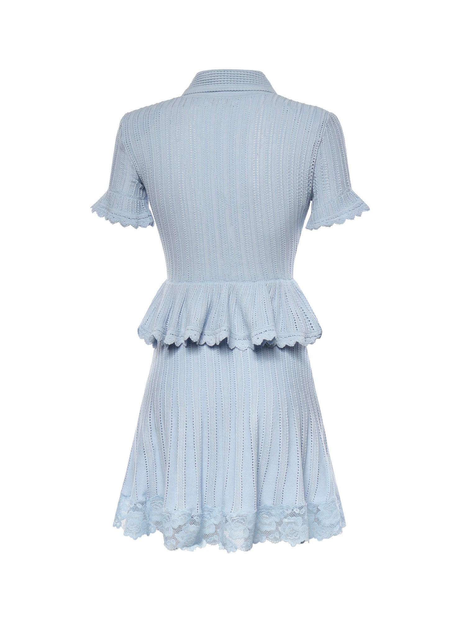 Mini abito con maglia con volant SS26049SA BL SELF-PORTRAIT 