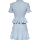 Mini abito con maglia con volant SS26049SA BL SELF-PORTRAIT 