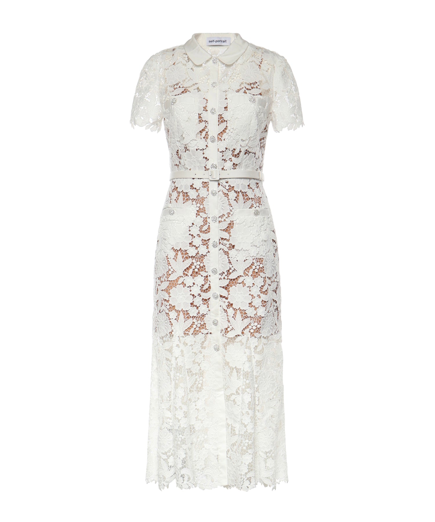 Abito midi in pizzo SS26096M W SELF-PORTRAIT 
