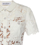 Abito midi in pizzo SS26096M W SELF-PORTRAIT 