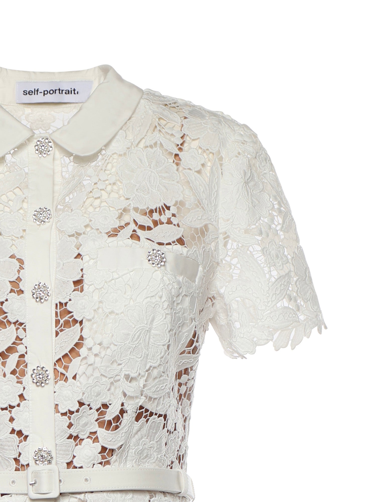 Abito midi in pizzo SS26096M W SELF-PORTRAIT 