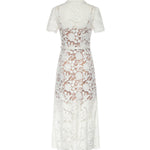 Abito midi in pizzo SS26096M W SELF-PORTRAIT 