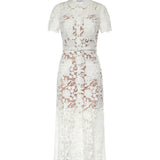 Abito midi in pizzo SS26096M W SELF-PORTRAIT 