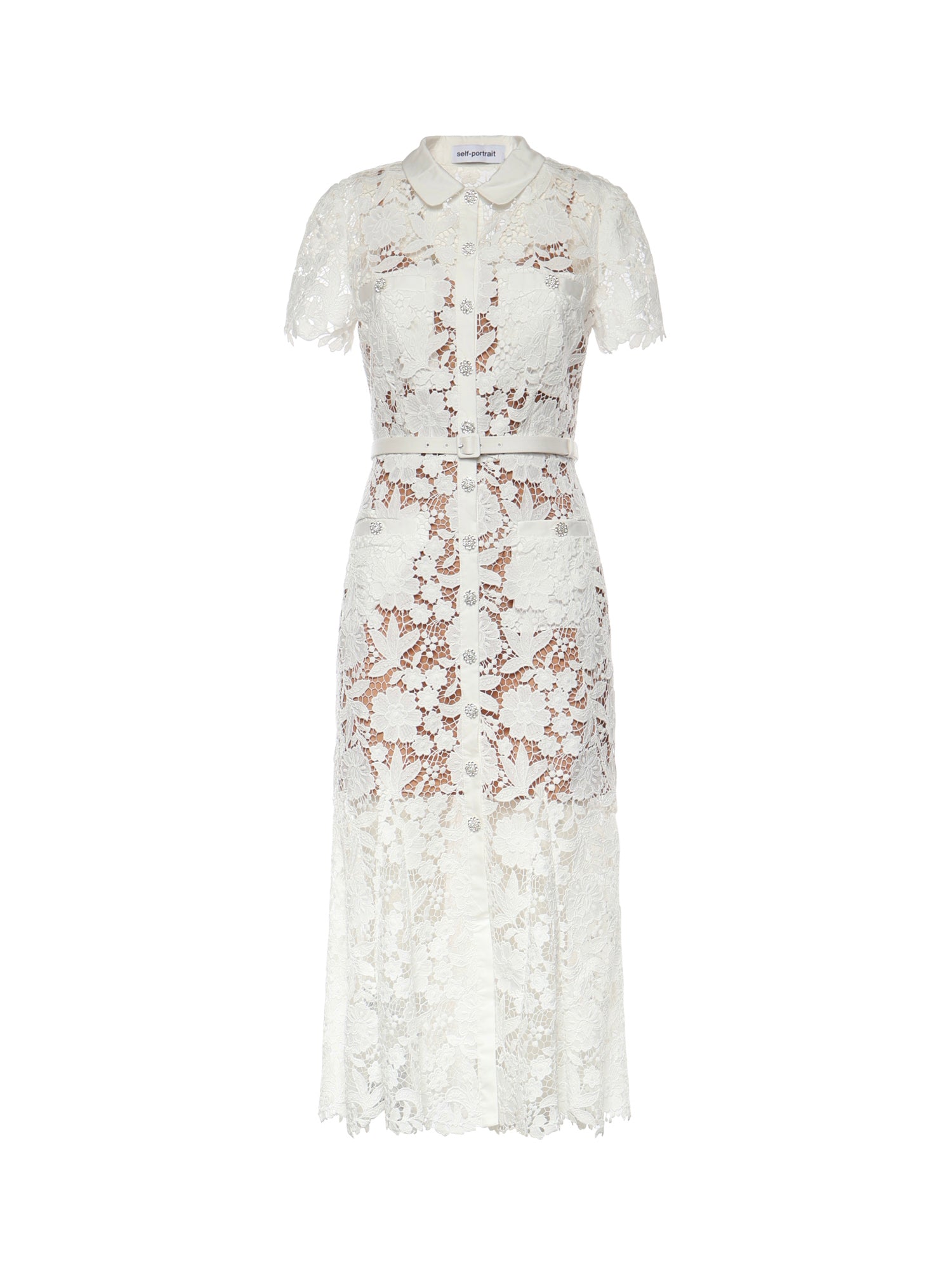 Abito midi in pizzo SS26096M W SELF-PORTRAIT 