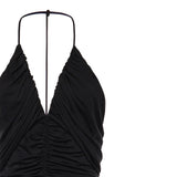 Abito lungo in jersey arricciato SS26161X BL SELF-PORTRAIT 