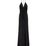 Abito lungo in jersey arricciato SS26161X BL SELF-PORTRAIT 