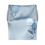 Top in raso con applicazioni floreali SS26174T BL SELF-PORTRAIT 