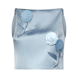 Top in raso con applicazioni floreali SS26174T BL SELF-PORTRAIT 