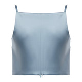 Top in raso con applicazioni floreali SS26174T BL SELF-PORTRAIT 