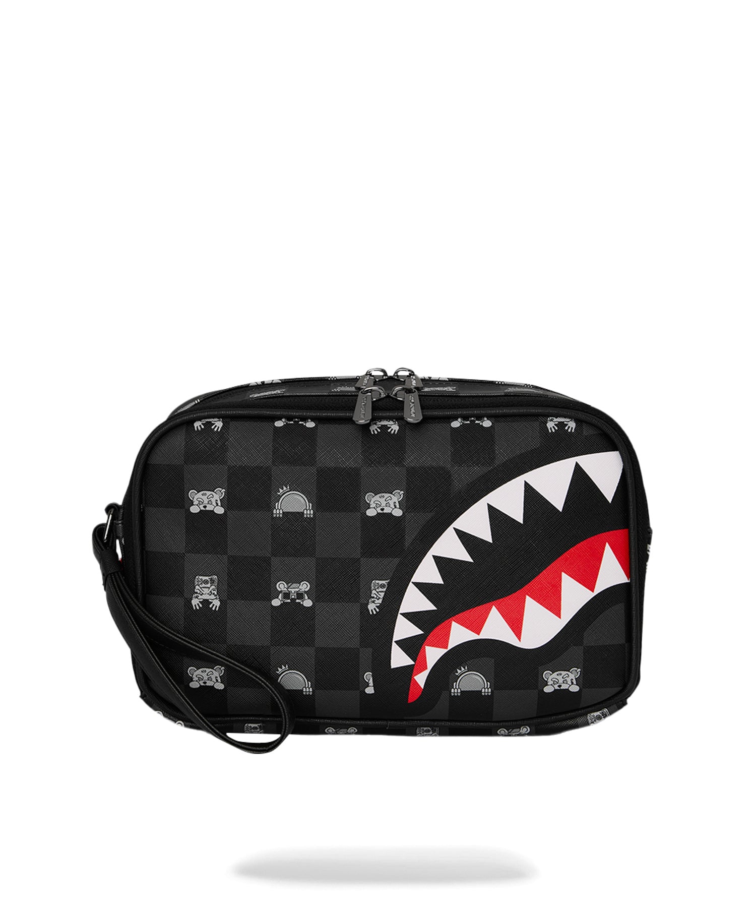 Pouch Gray Peeking Character Check 910B8914NSZ  SPRAYGROUND 