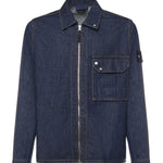 Overshirt in denim con logo L1S141200002 S00J7VJ201 STONE ISLAND 