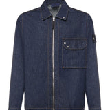 Overshirt in denim con logo L1S141200002 S00J7VJ201 STONE ISLAND 