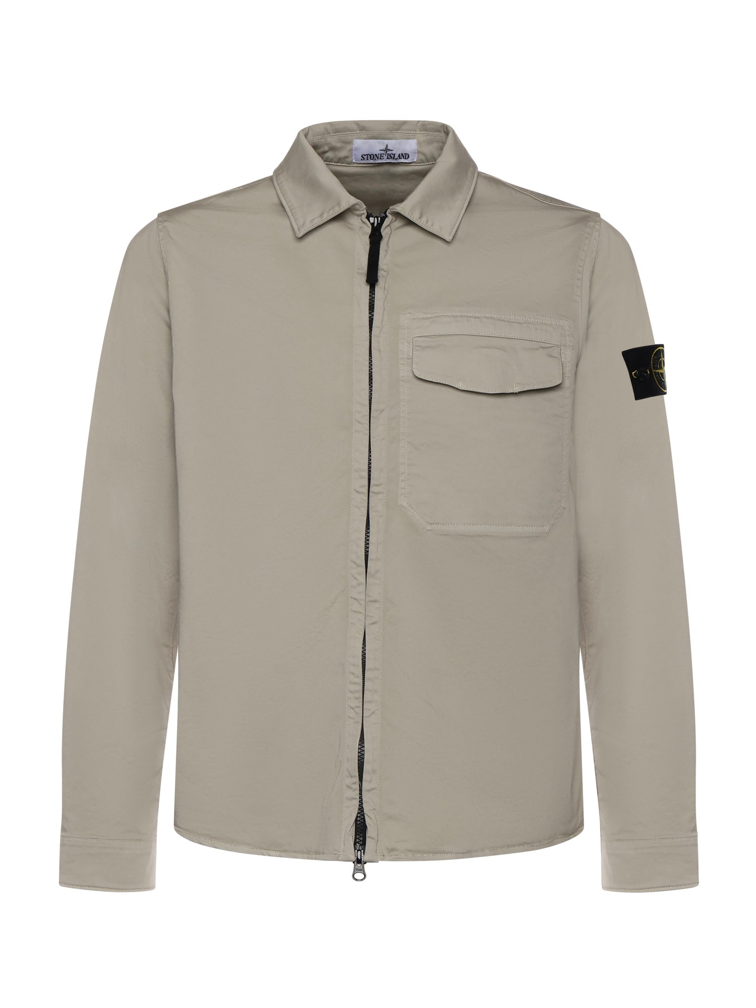 Overshirt in raso di cotone con logo L1S151200015 S0012V0061 STONE ISLAND 