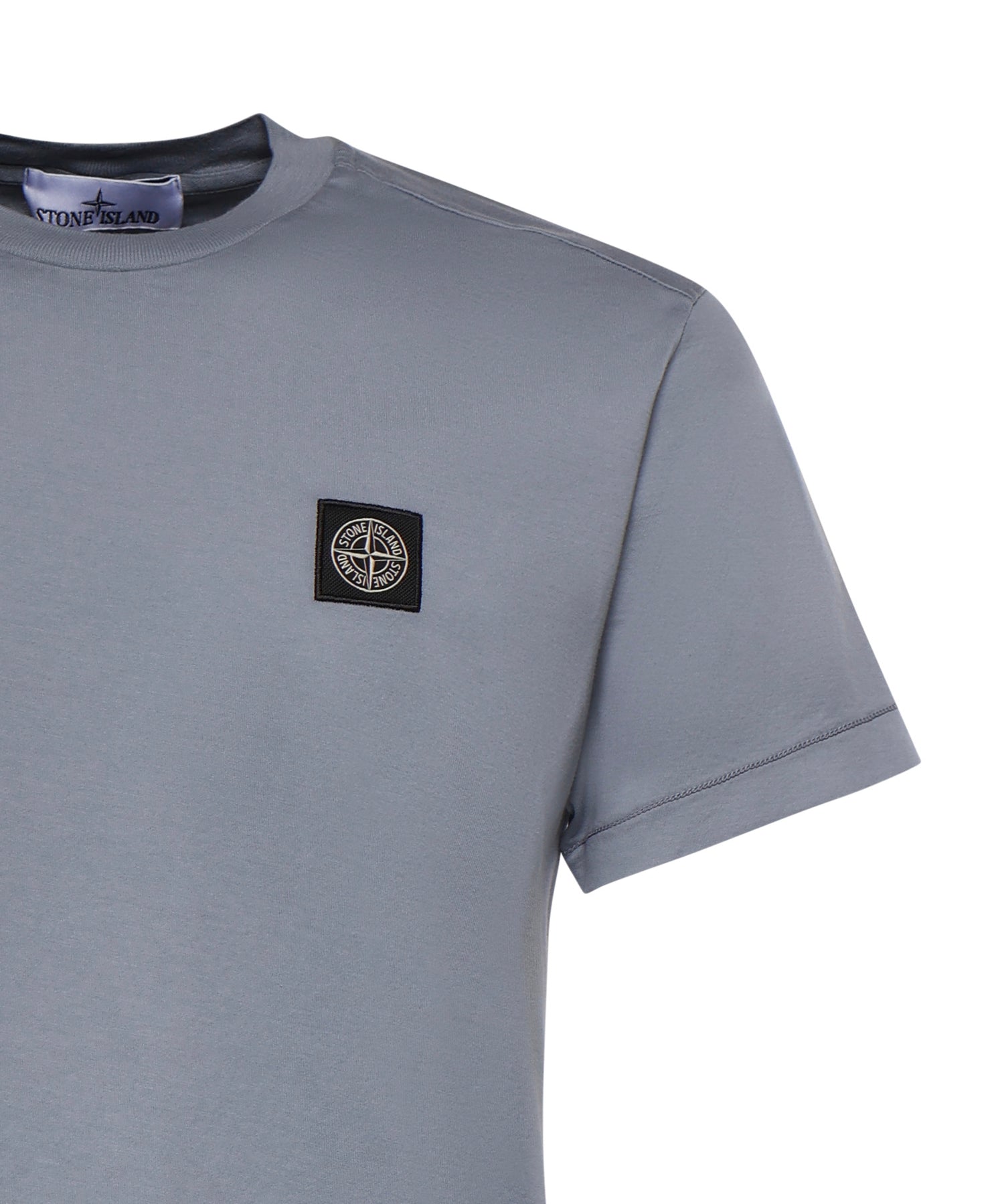 T-shirt con patch Compass in jersey di cotone L1S152100027 S0013V0024 STONE ISLAND 