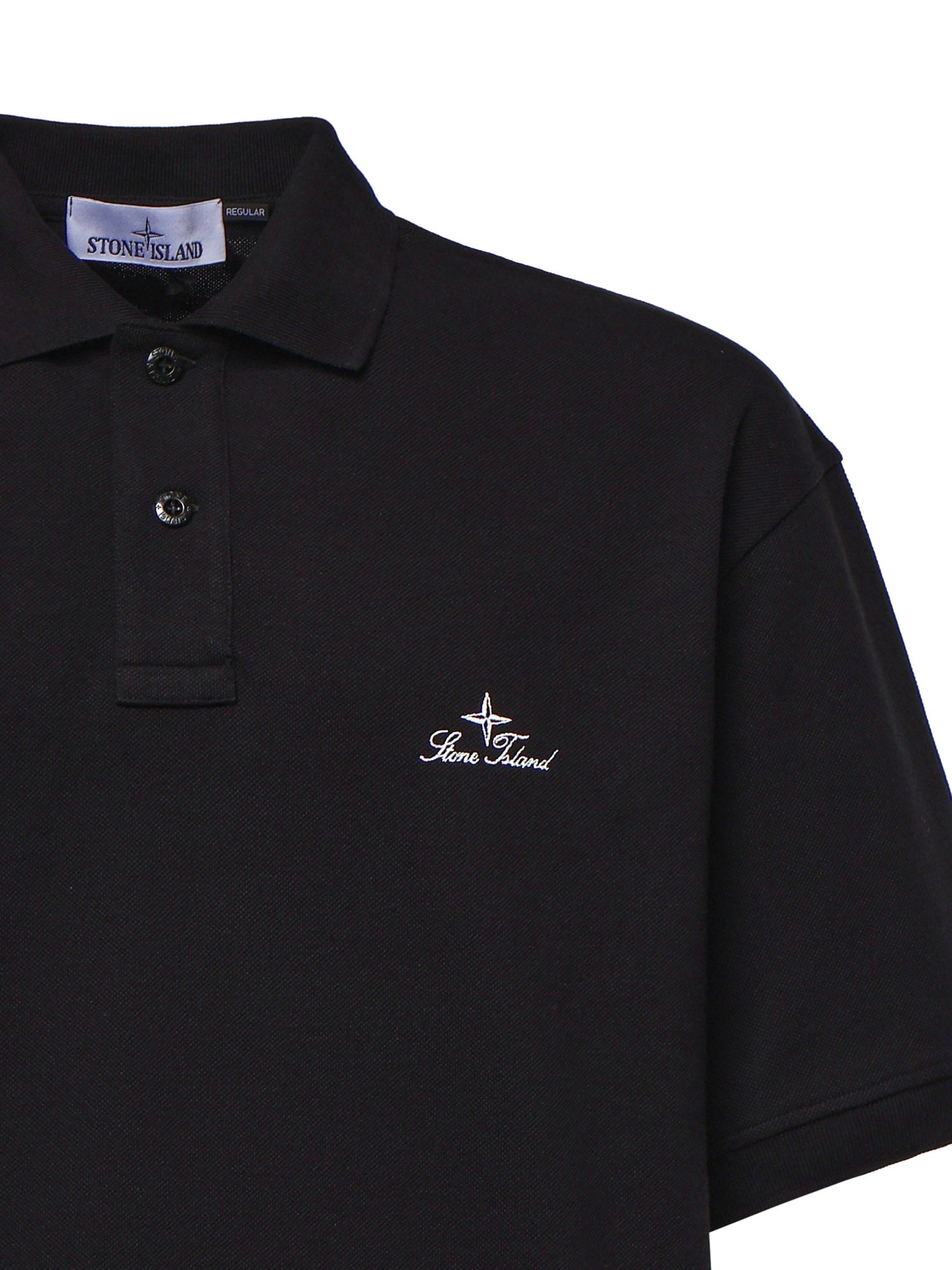 Polo con ricamo logo in piqué di cotone L1S152200001 S0039V0029 STONE ISLAND 