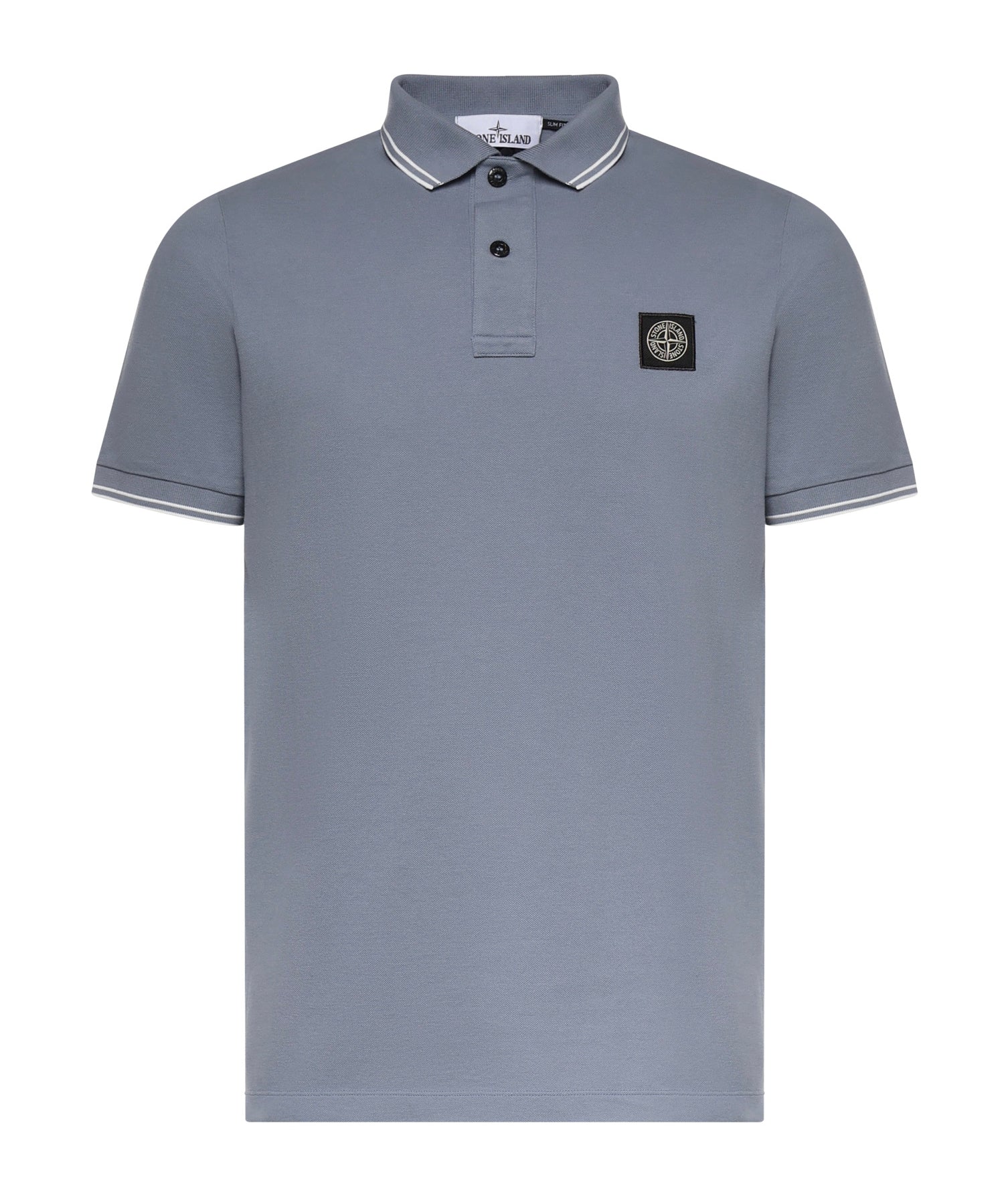 Polo in piqué di cotone con patch Compass L1S152200010 S0018V0024 STONE ISLAND 