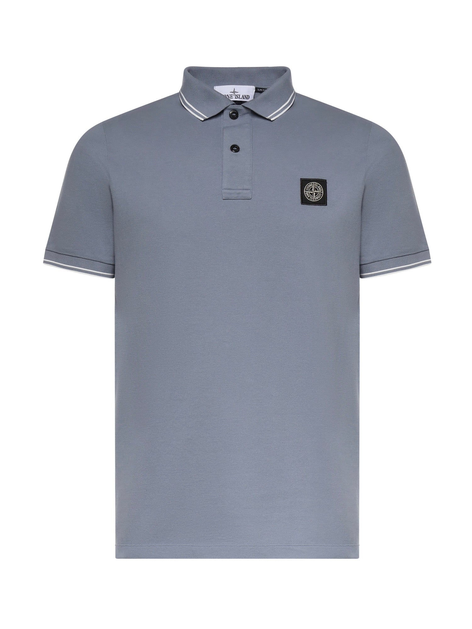 Polo in piqué di cotone con patch Compass L1S152200010 S0018V0024 STONE ISLAND 