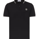 Polo in piqué di cotone con patch Compass L1S152200010 S0018V0029 STONE ISLAND 