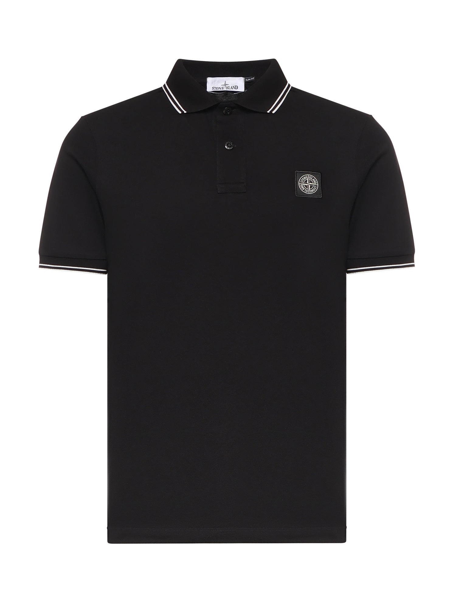 Polo in piqué di cotone con patch Compass L1S152200010 S0018V0029 STONE ISLAND 
