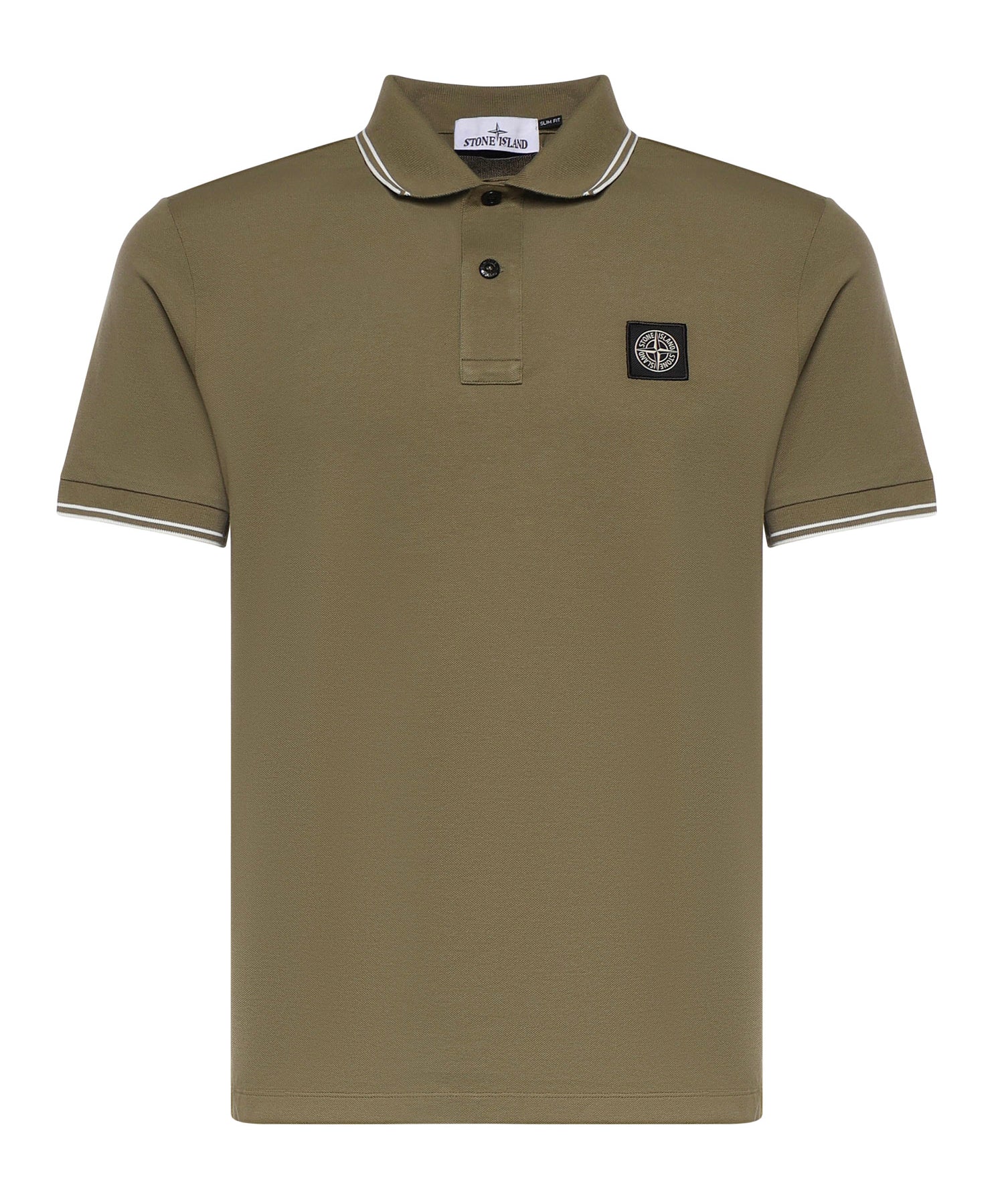 Polo in piqué di cotone con patch Compass L1S152200010 S0018V005G STONE ISLAND 