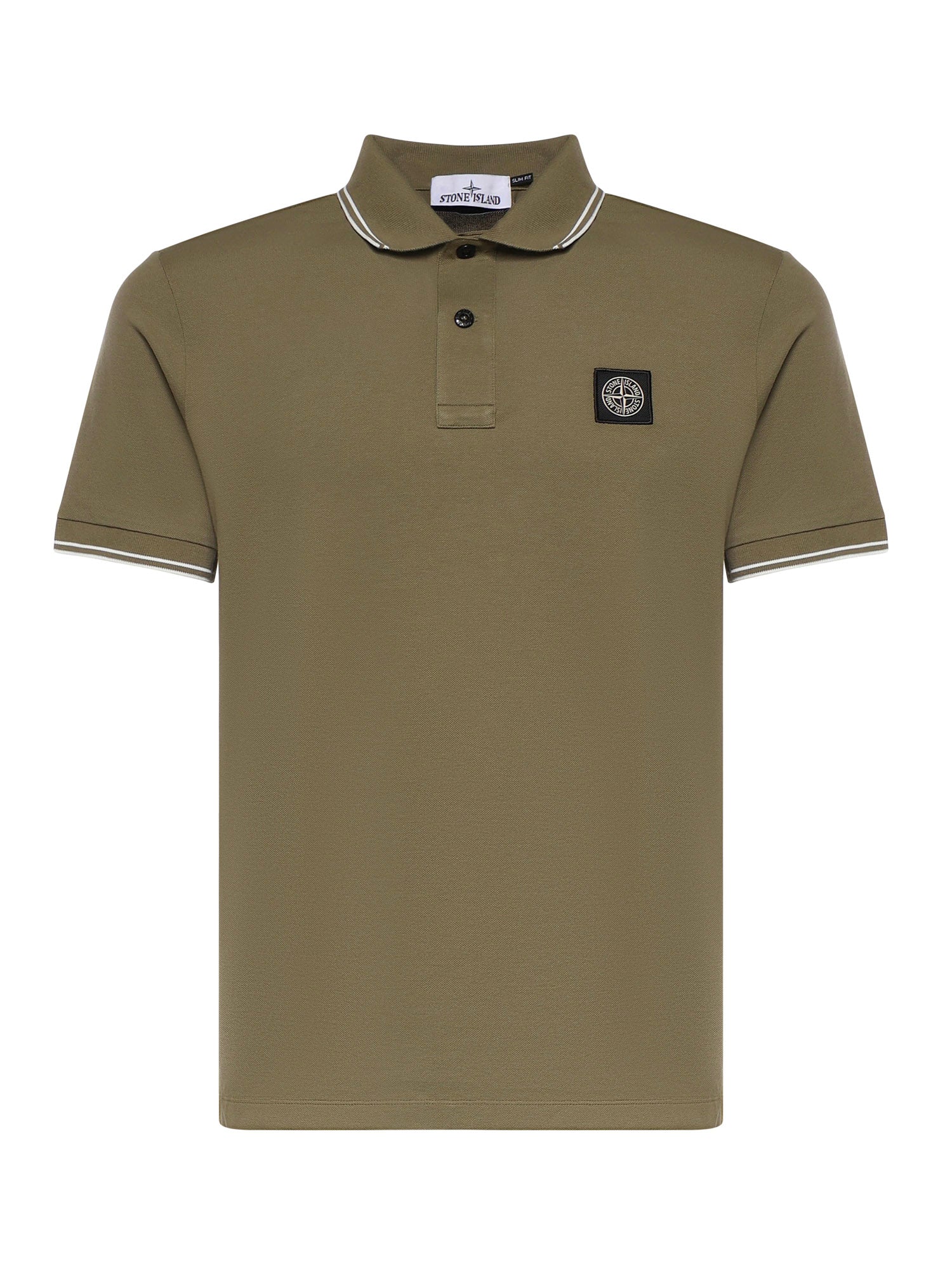 Polo in piqué di cotone con patch Compass L1S152200010 S0018V005G STONE ISLAND 