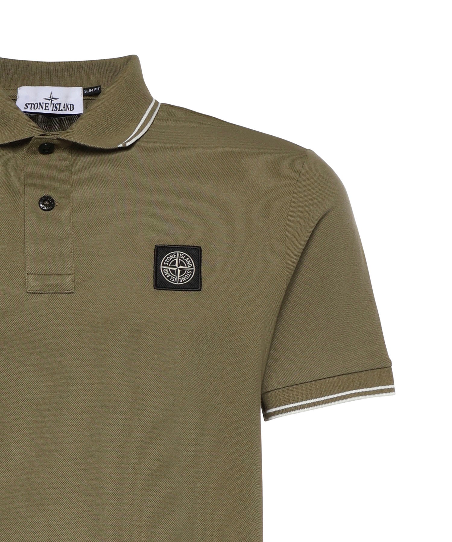 Polo in piqué di cotone con patch Compass L1S152200010 S0018V005G STONE ISLAND 