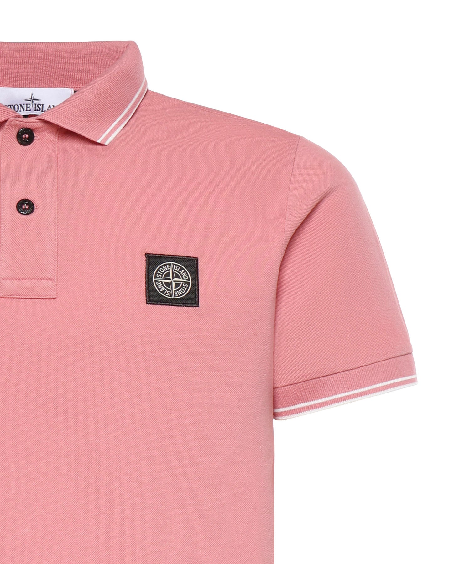 Polo in piqué di cotone con patch Compass L1S152200010 S0018V008G STONE ISLAND 