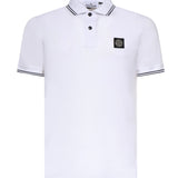 Polo in piqué di cotone con patch Compass L1S152200010 S0018V1001 STONE ISLAND 
