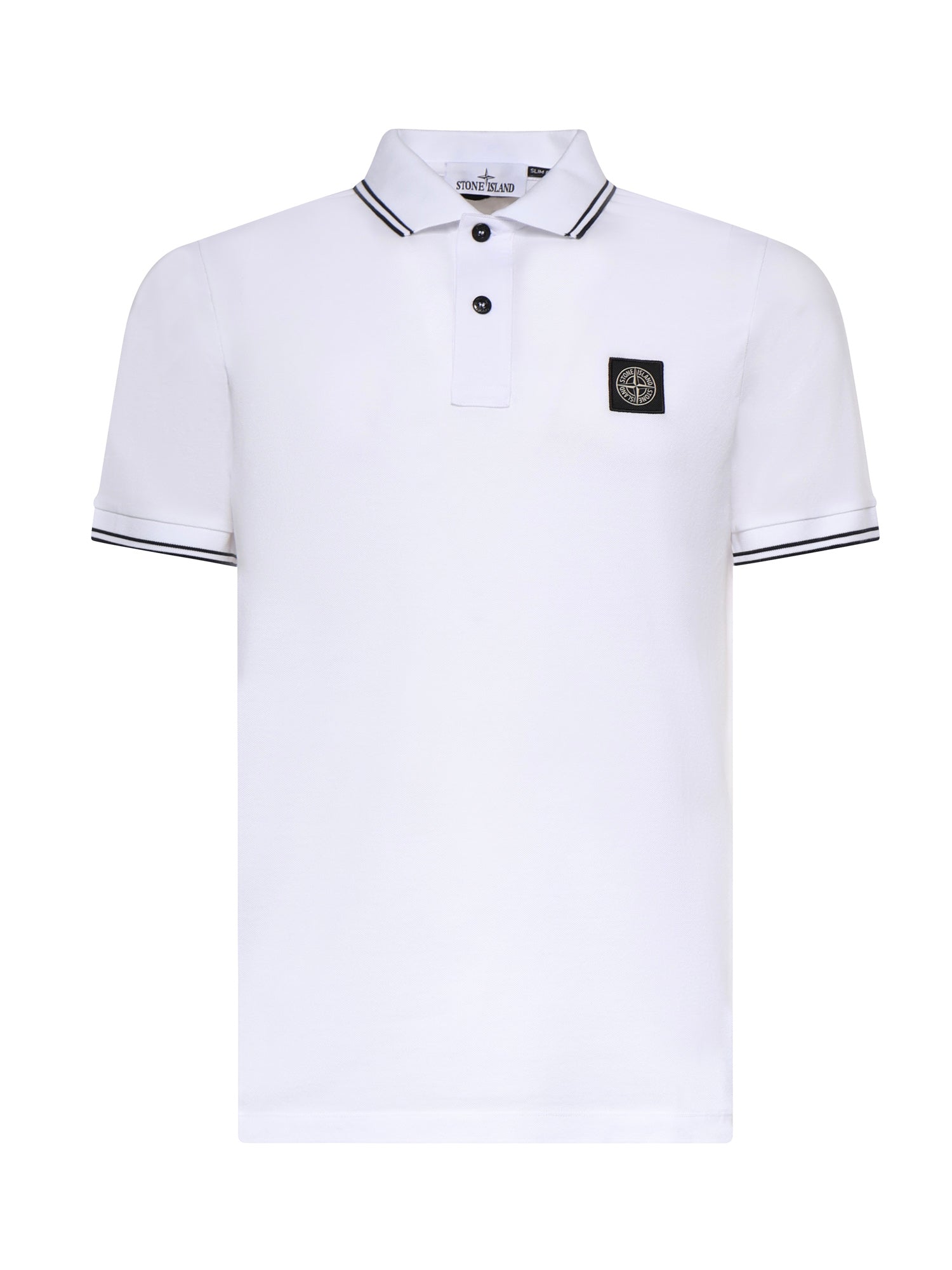 Polo in piqué di cotone con patch Compass L1S152200010 S0018V1001 STONE ISLAND 