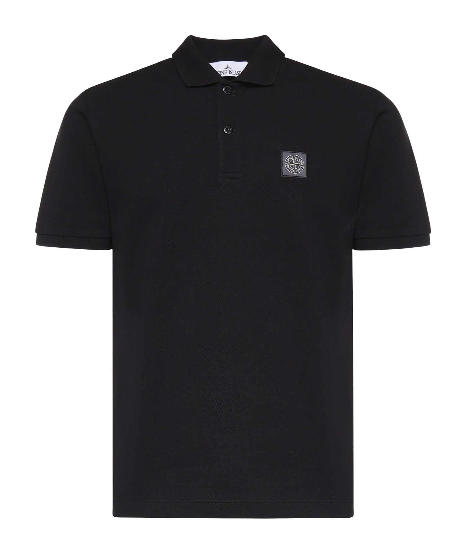 Polo in piqué di cotone con patch Compass L1S152200011 S0039V0029 STONE ISLAND 