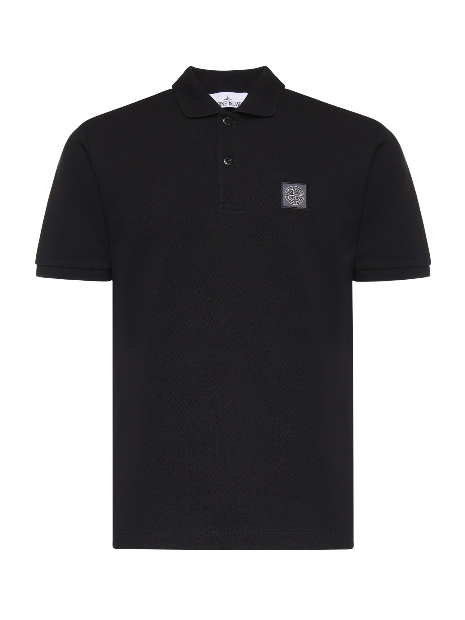 Polo in piqué di cotone con patch Compass L1S152200011 S0039V0029 STONE ISLAND 