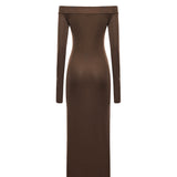 Abito midi Talia T190161A TJV155CHOCOLATE THE ANDAMANE 