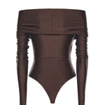 Body Kendall in lycra lucida T190714A TJP062DARK BROWN THE ANDAMANE 