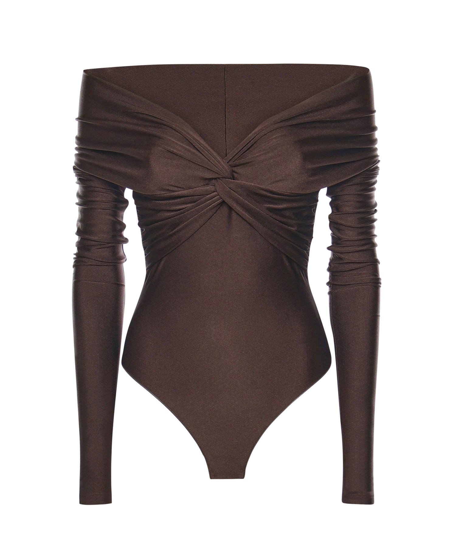 Body Kendall in lycra lucida T190714A TJP062DARK BROWN THE ANDAMANE 
