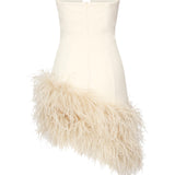 Abito Maya con piume ABITO MAYA IVORY - SAND THE ARCHIVIA 