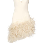 Abito Maya con piume ABITO MAYA IVORY - SAND THE ARCHIVIA 