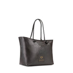 Borsa shopping in pelle con logo 73BP9VT01 LOLLI POPPOP BLACK V° 73 