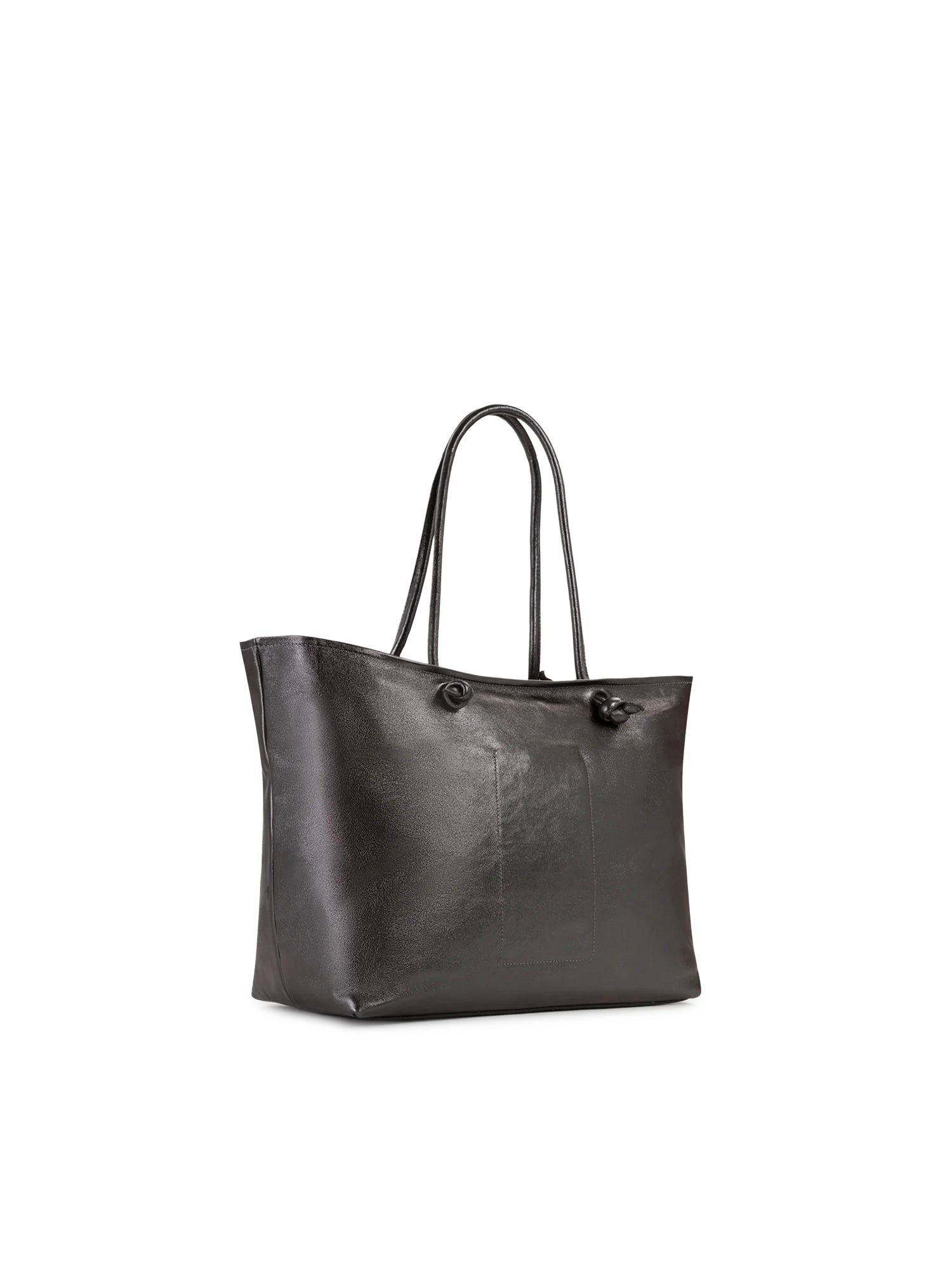 Borsa shopping in pelle con logo 73BP9VT01 LOLLI POPPOP BLACK V° 73 