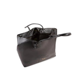 Borsa shopping in pelle con logo 73BP9VT01 LOLLI POPPOP BLACK V° 73 