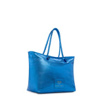 Borsa shopping in pelle con logo 73BP9VT01 LOLLI POPPOP BLUE V° 73 