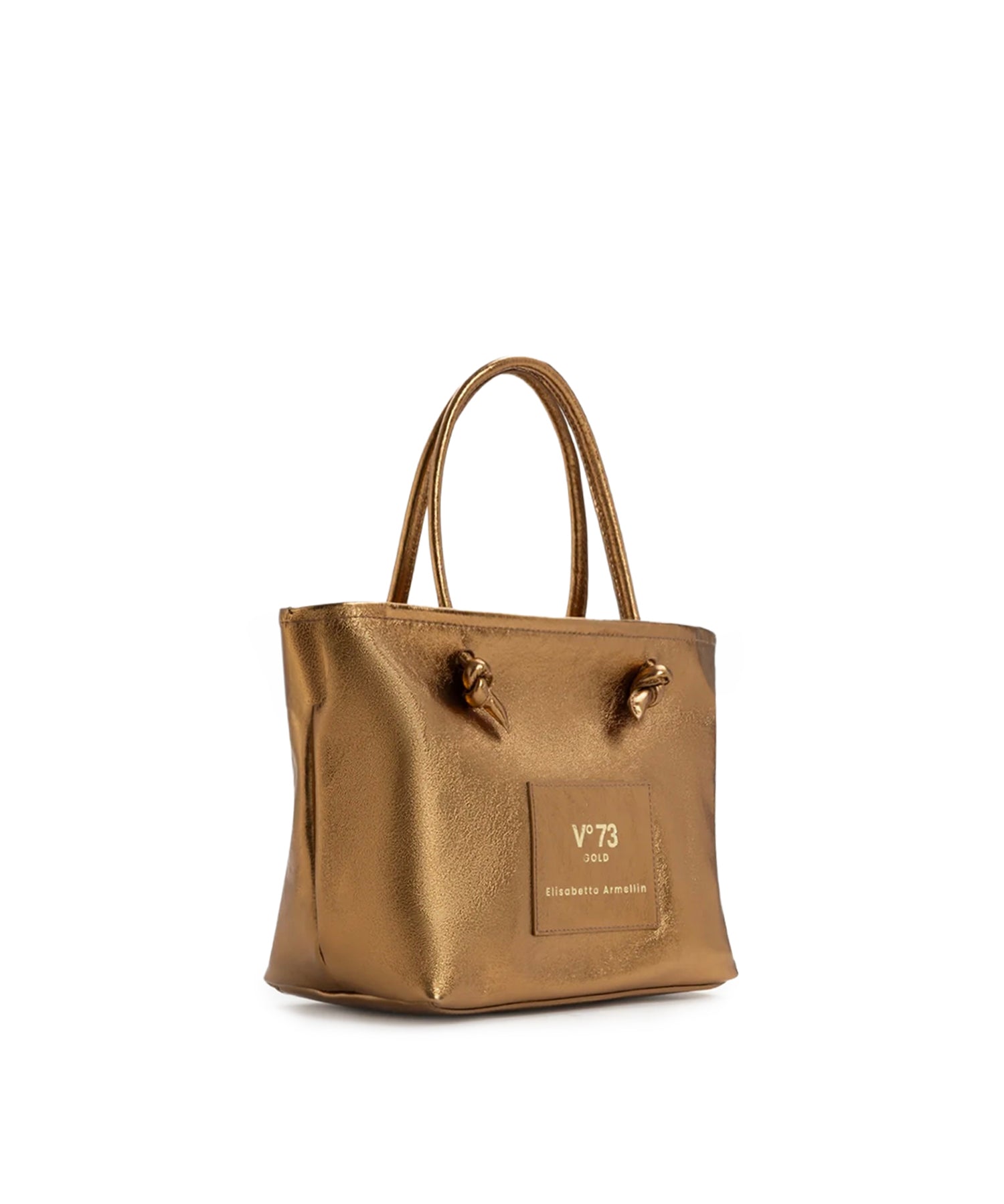 Borsa shopping in pelle con logo 73BP9VT01 LOLLI POPPOP BRONZE V° 73 