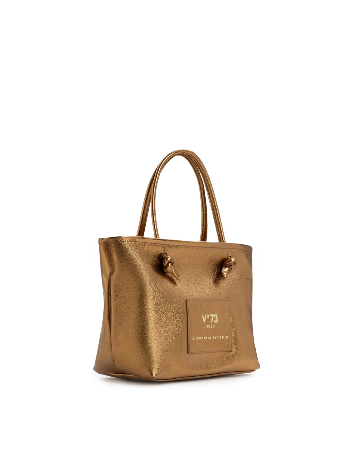 Borsa shopping in pelle con logo 73BP9VT01 LOLLI POPPOP BRONZE V° 73 