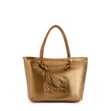Borsa shopping in pelle con logo 73BP9VT01 LOLLI POPPOP BRONZE V° 73 