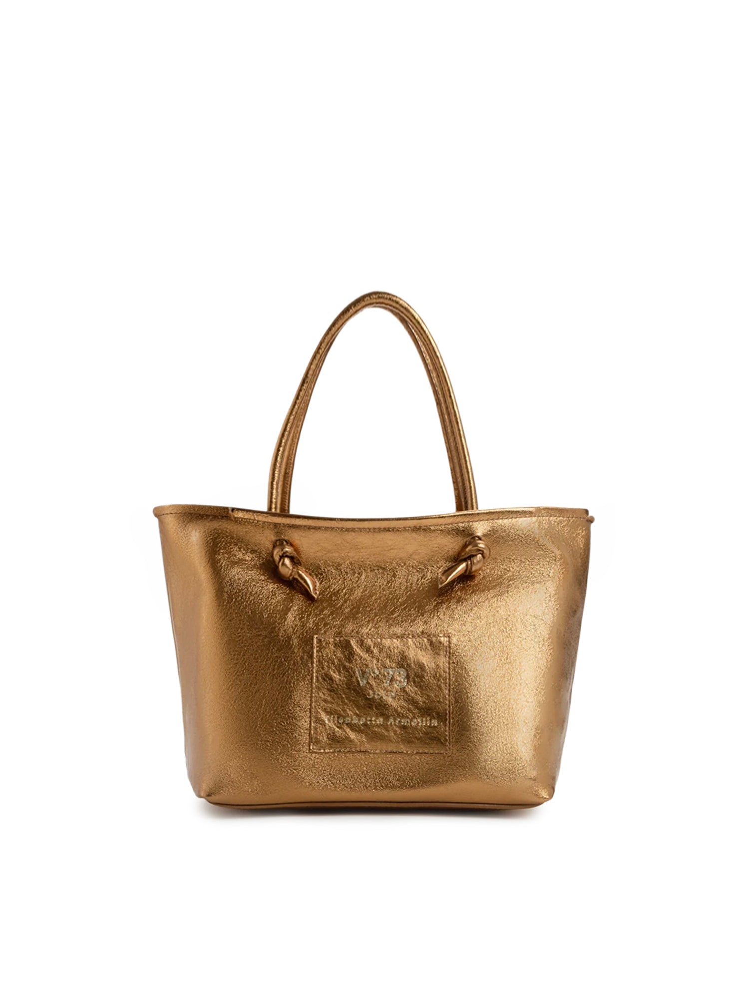 Borsa shopping in pelle con logo 73BP9VT01 LOLLI POPPOP BRONZE V° 73 