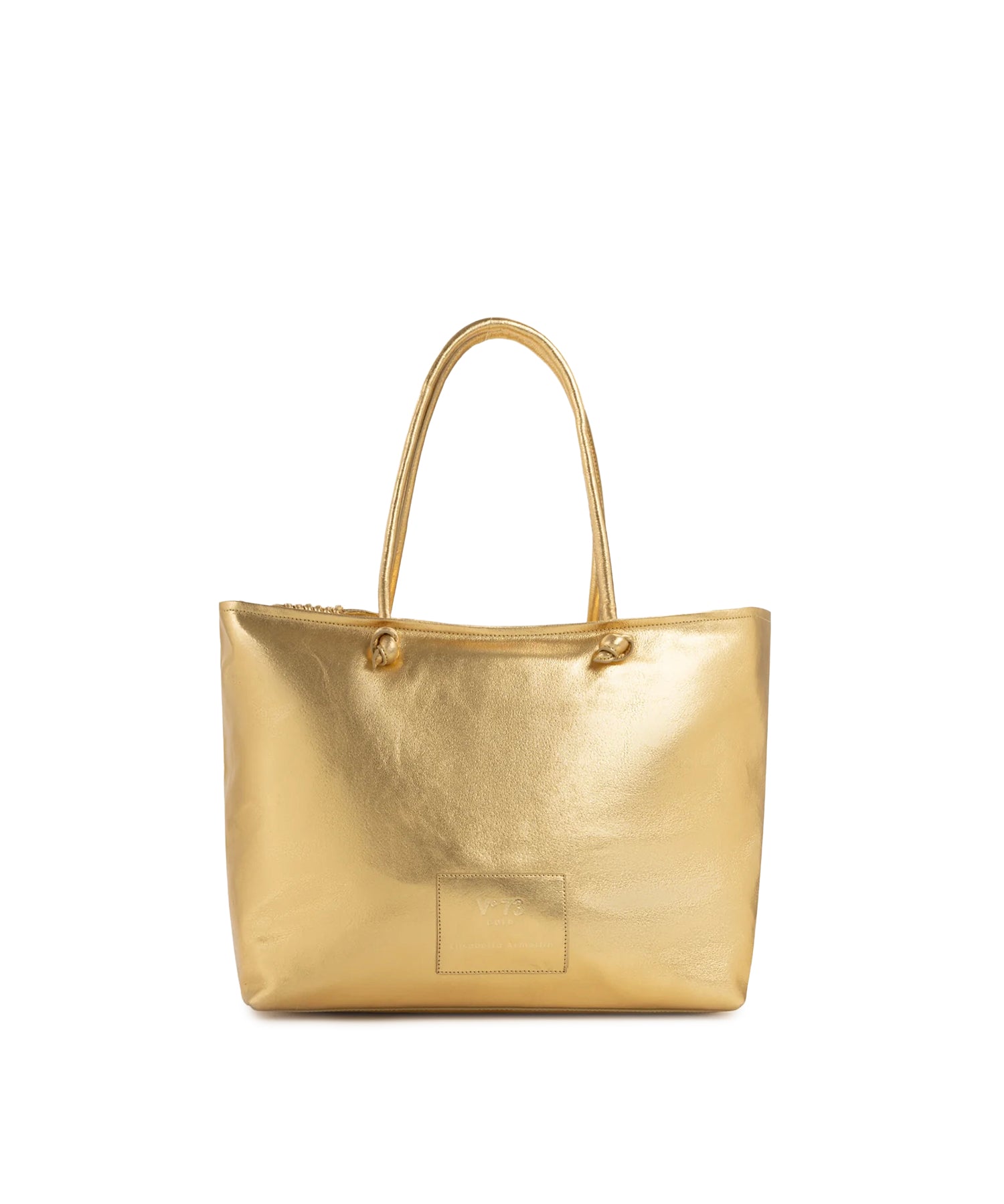 Borsa shopping in pelle con logo 73BP9VT01 LOLLI POPPOP GOLD V° 73 